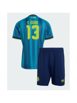 Colombia Yerry Mina #13 Replika Borta Kläder Barn VM 2026 Kortärmad (+ byxor)